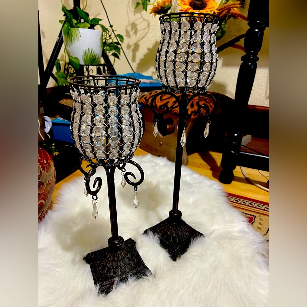 Pair of elegant candle holders
